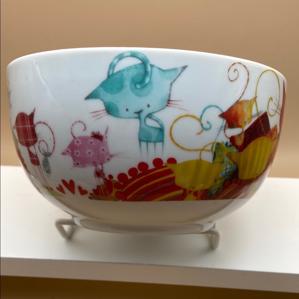 Colourful KETTO Cat Cereal or Soup Bowl - Designed in Quebec
